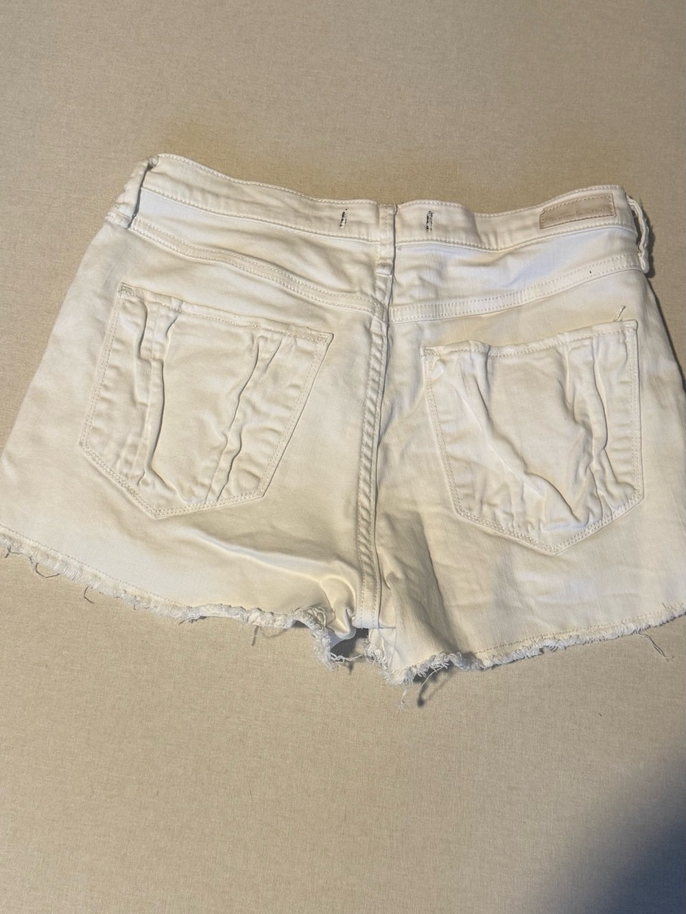 Abercrombie & Fitch White Distressed Denim Shorts - Picture 3 of 3